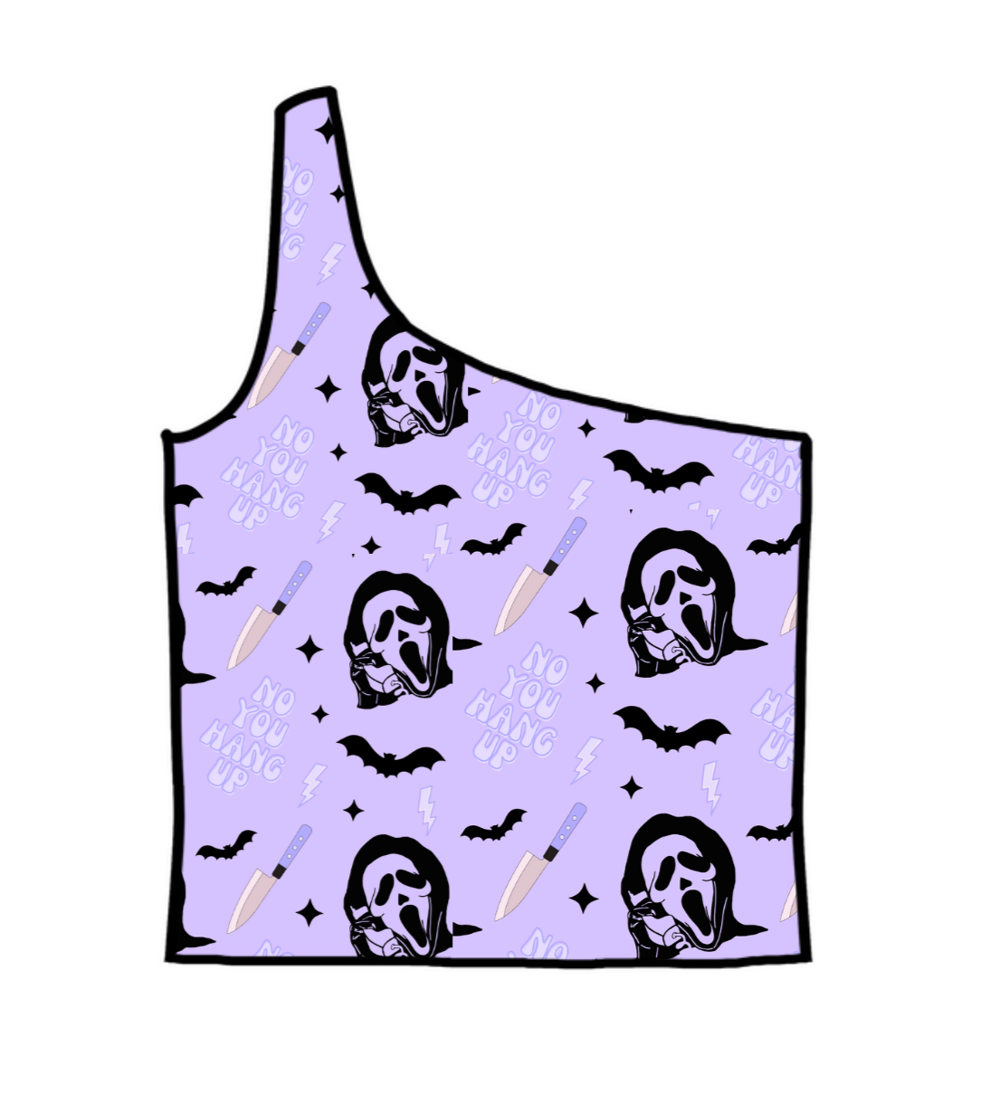 No You Hang Up One Shoulder Crop Top