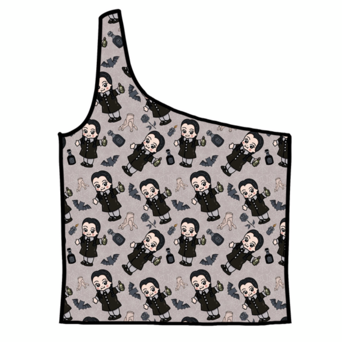 Wednesday Kewpie Adult One-Shoulder Cropped Top