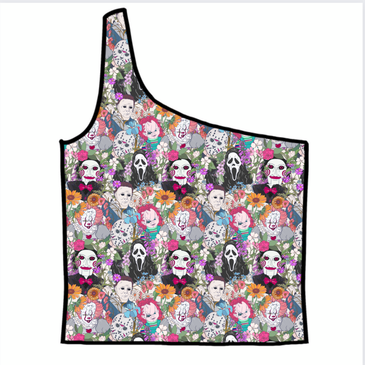Spring Horror Adult One-Shoulder Cropped Top