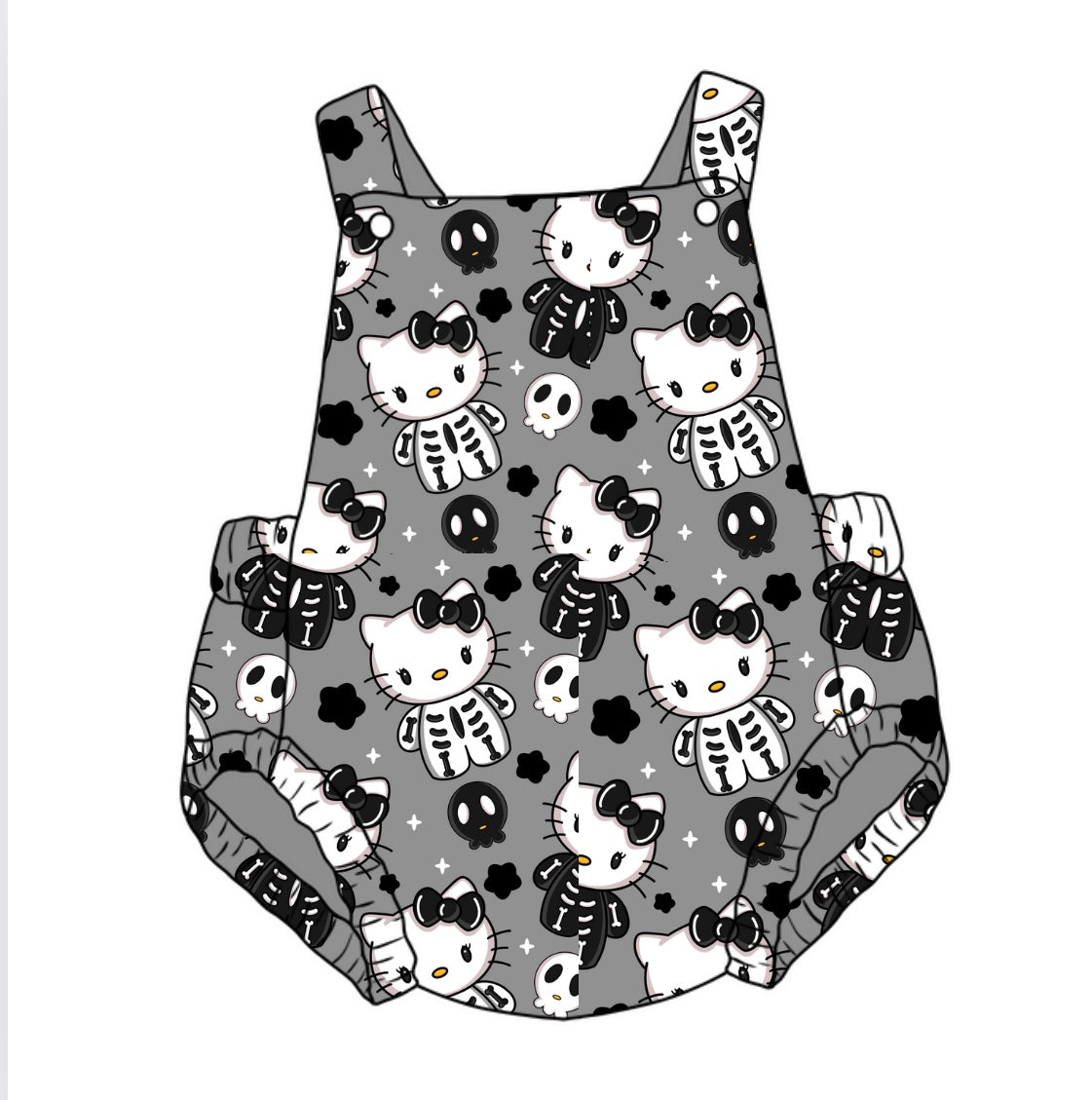 HK Black Skelly Unisex Baby Romper