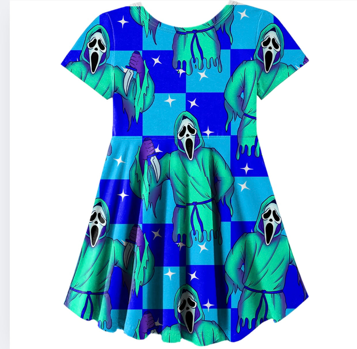 Checkered Ghost Skater Dress