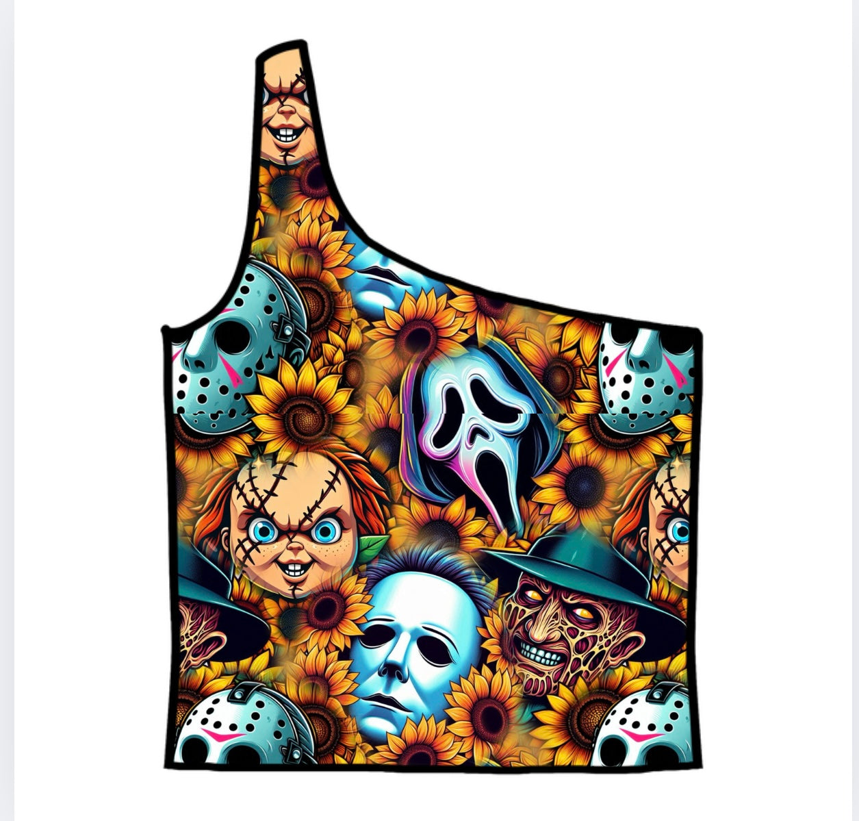 Sunflower Adult One-Shoulder Cropped Top