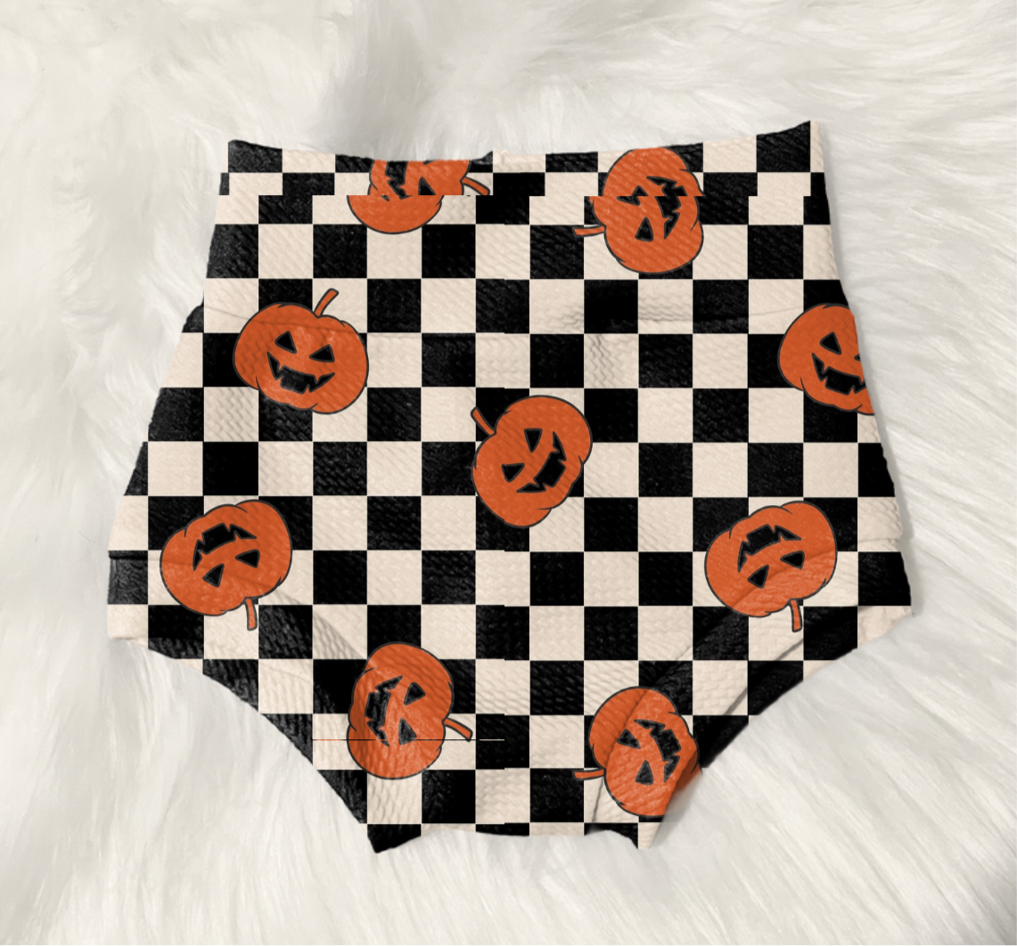 Checkered Pumpkin Baby Bummies