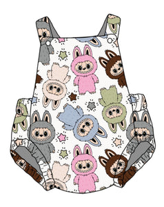 Fuzzy Buddy White Unisex Baby Romper