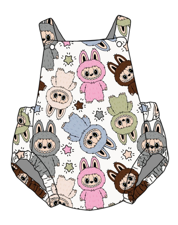 Fuzzy Buddy White Unisex Baby Romper