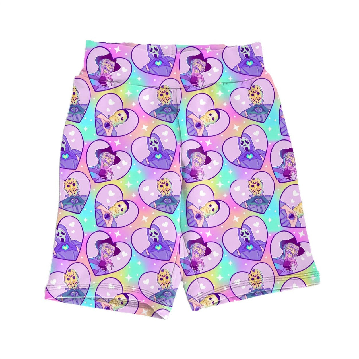 Pastel Heart Horror Biker Shorts