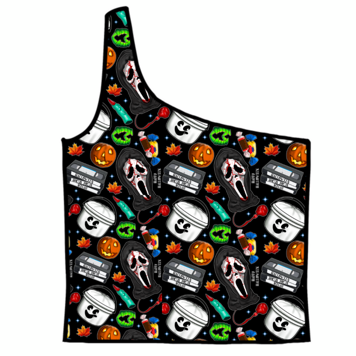 90’s Halloween Adult One-Shoulder Cropped Top