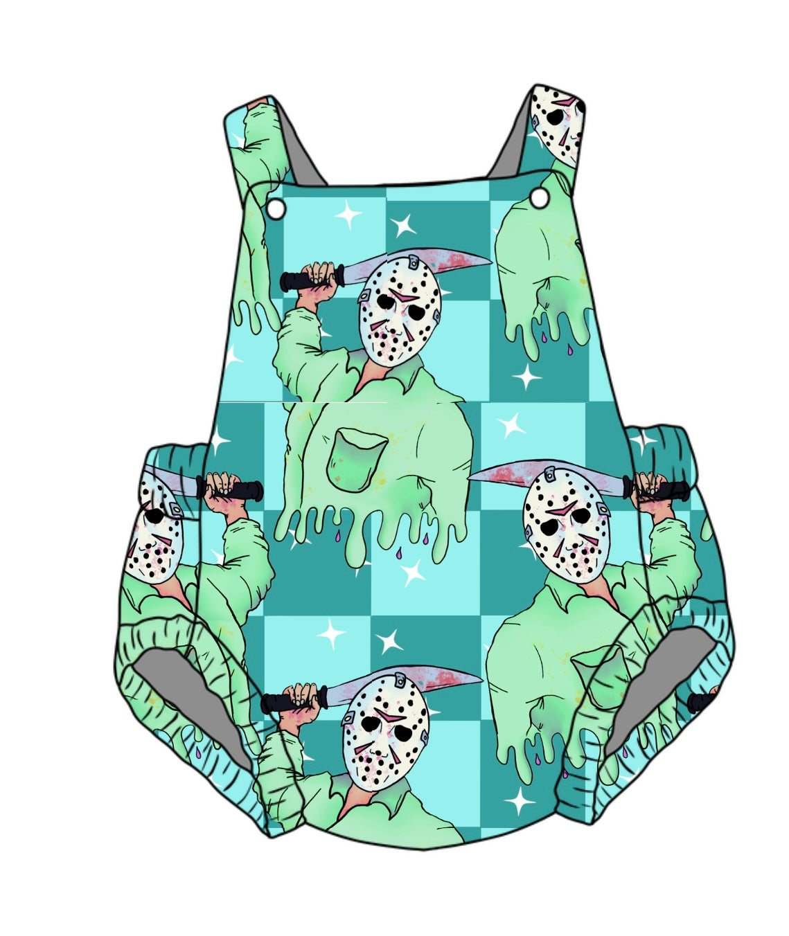 Checkered Jason Unisex Baby Romper