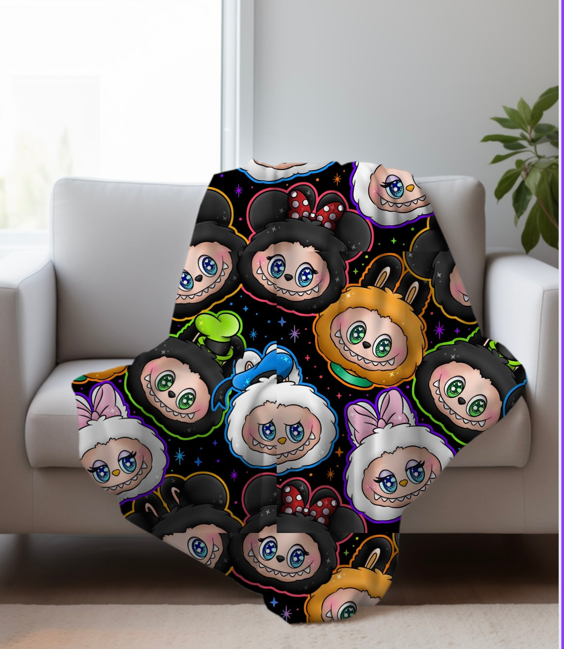 Fuzzy Buddy Black Blanket