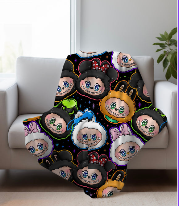 Fuzzy Buddy Black Blanket