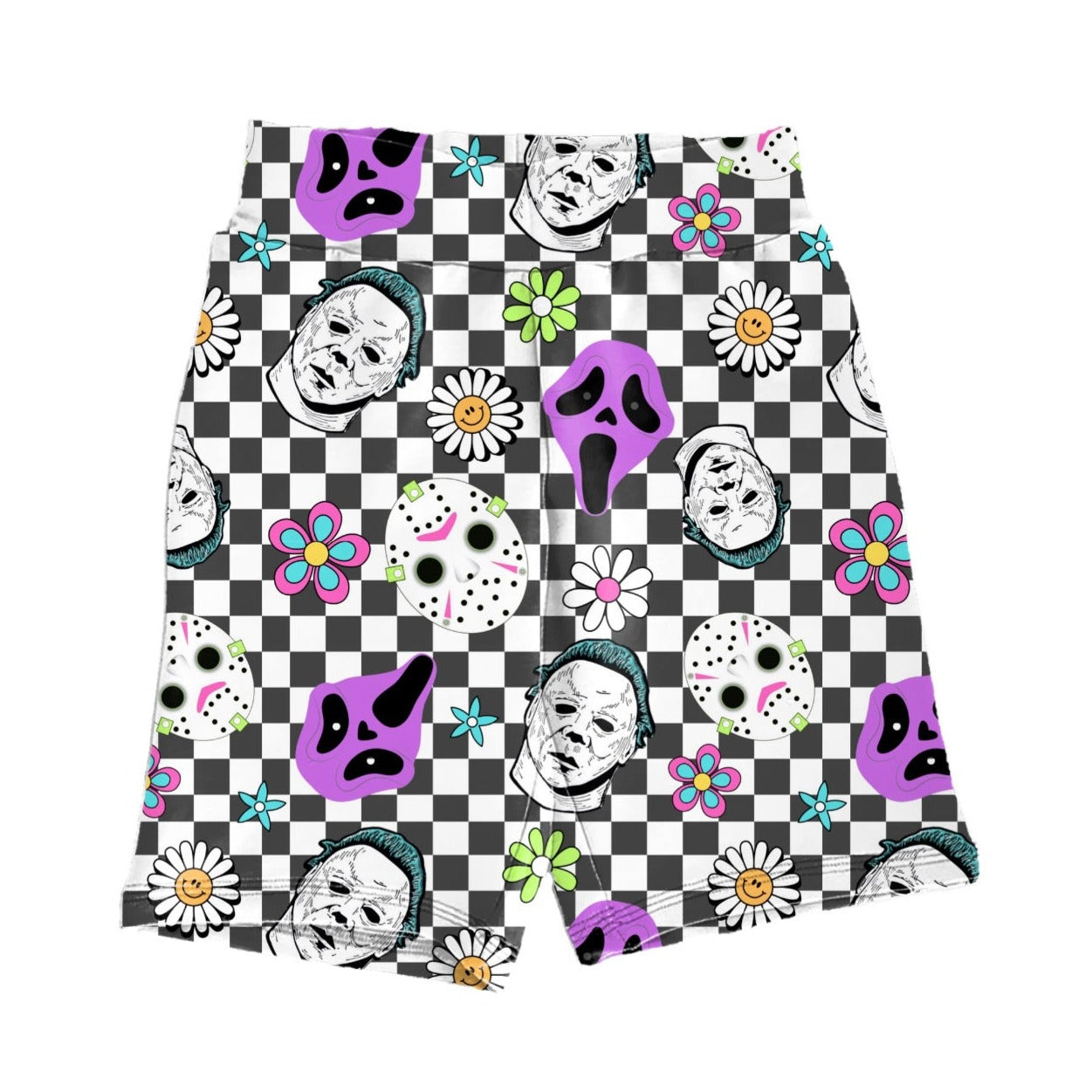 Checkered Spring Horror Biker Shorts