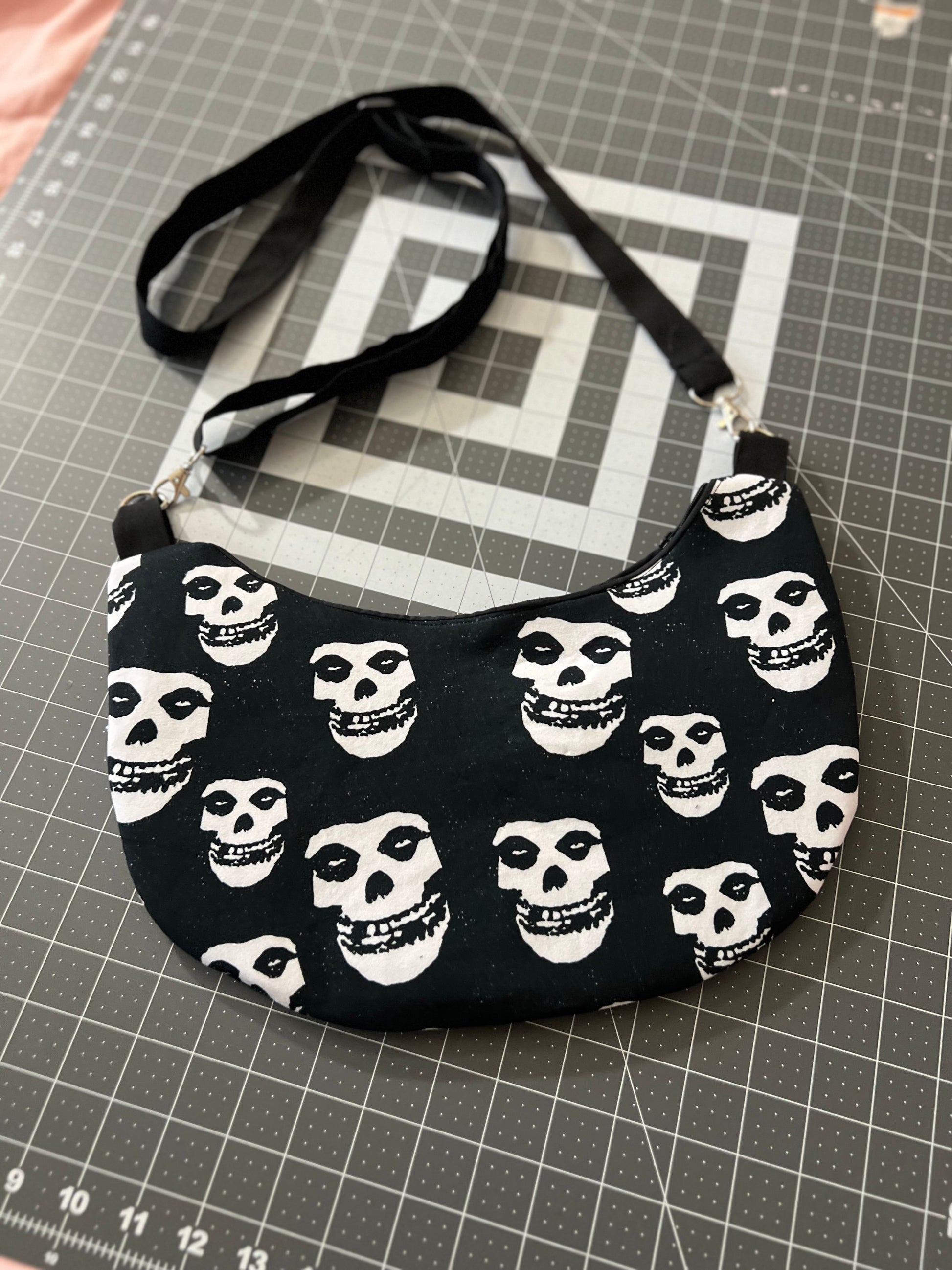Crimson Ghost Crescent Crossbody Bag