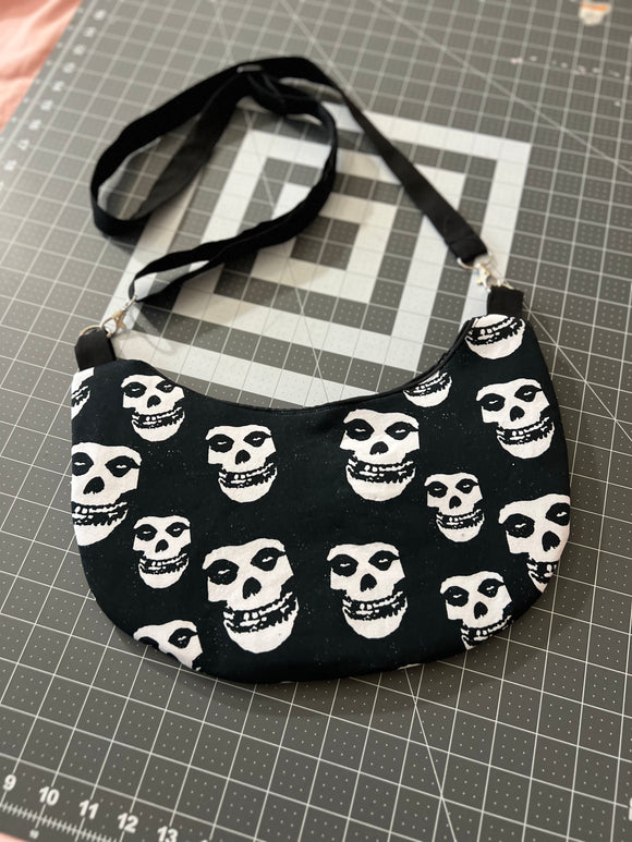 Crimson Ghost Crescent Crossbody Bag