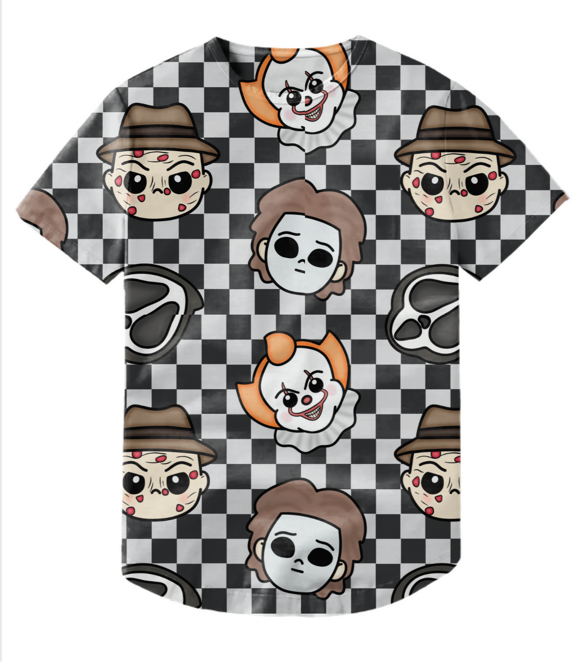 Cartoon Checkered Unisex Shirt
