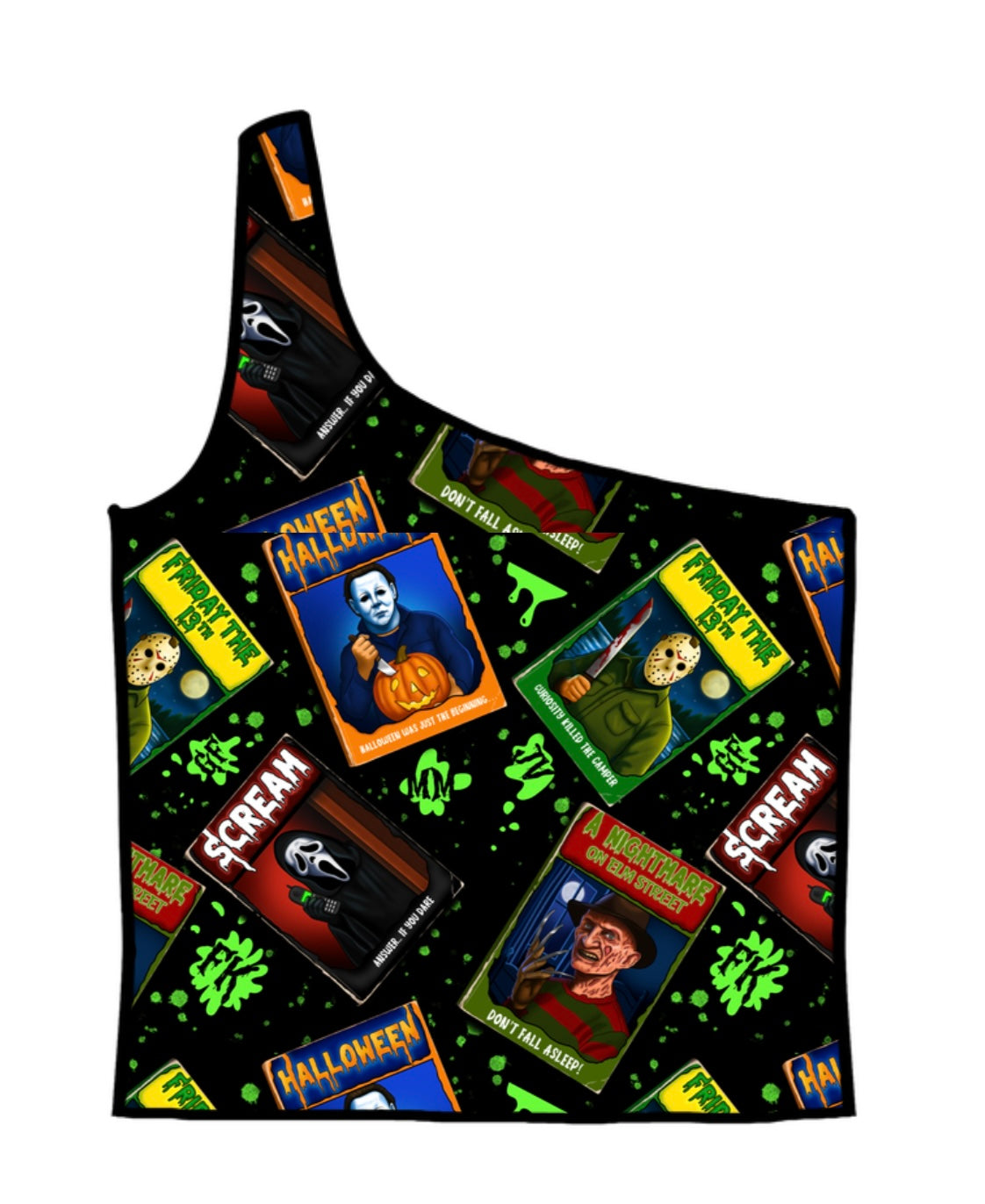 GB Horror Adult One-Shoulder Cropped Top