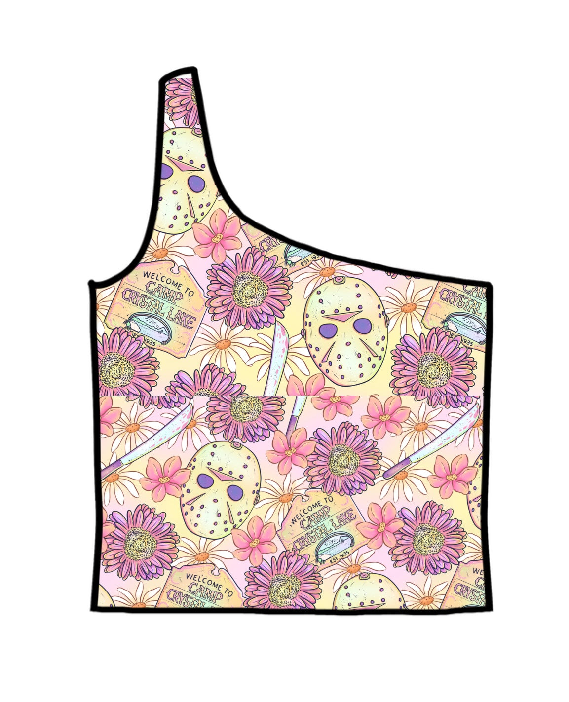 Floral Friday Adult One-Shoulder Cropped Top