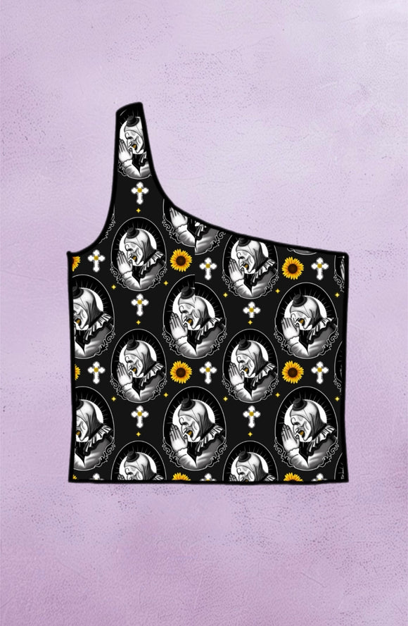 Saint Clown Adult One-Shoulder Cropped Top