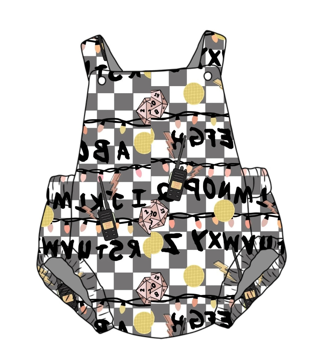 S T R A N G E Letters Unisex Baby Romper