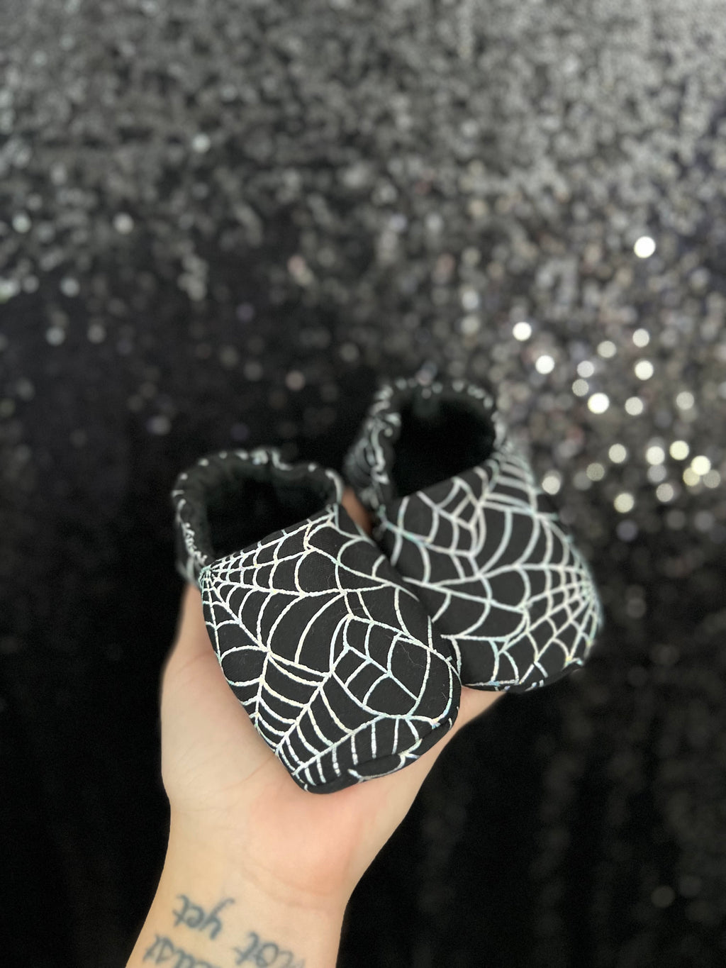 Holographic Spiderweb Booties