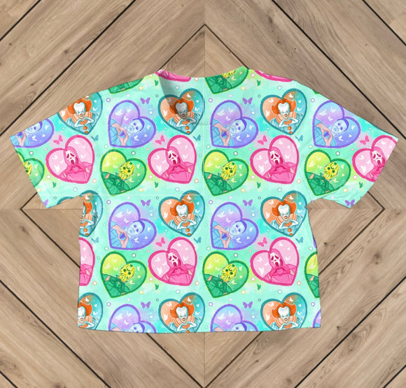 Mashup Pastel Horror Hearts Adult Crop Top