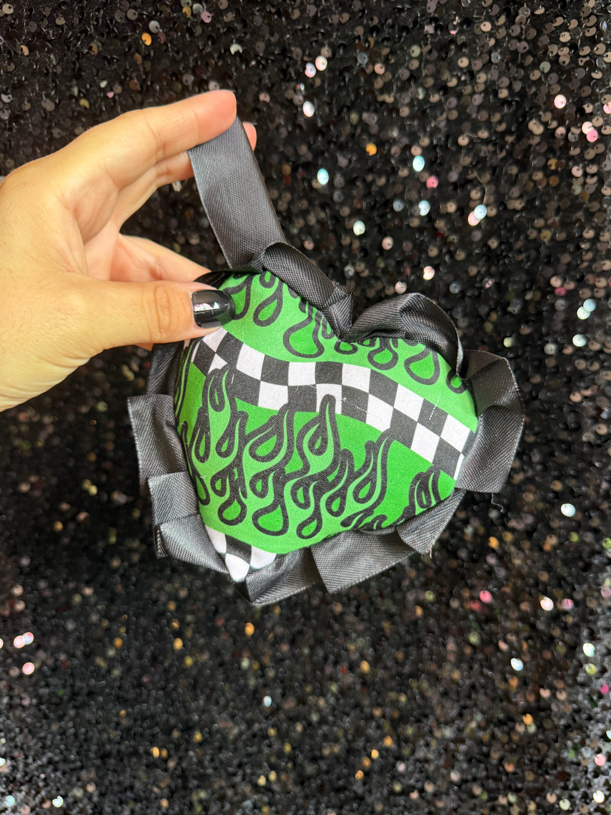 Green Flame Plush Keychain