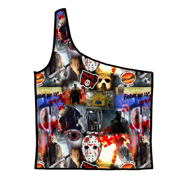 1980 Adult One-Shoulder Cropped Top