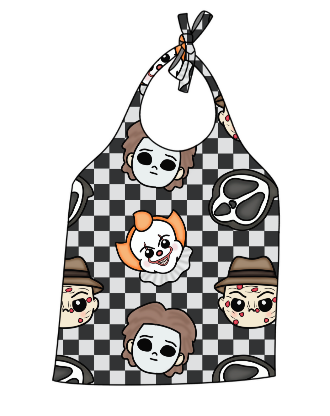 Cartoon Checker Halter Top