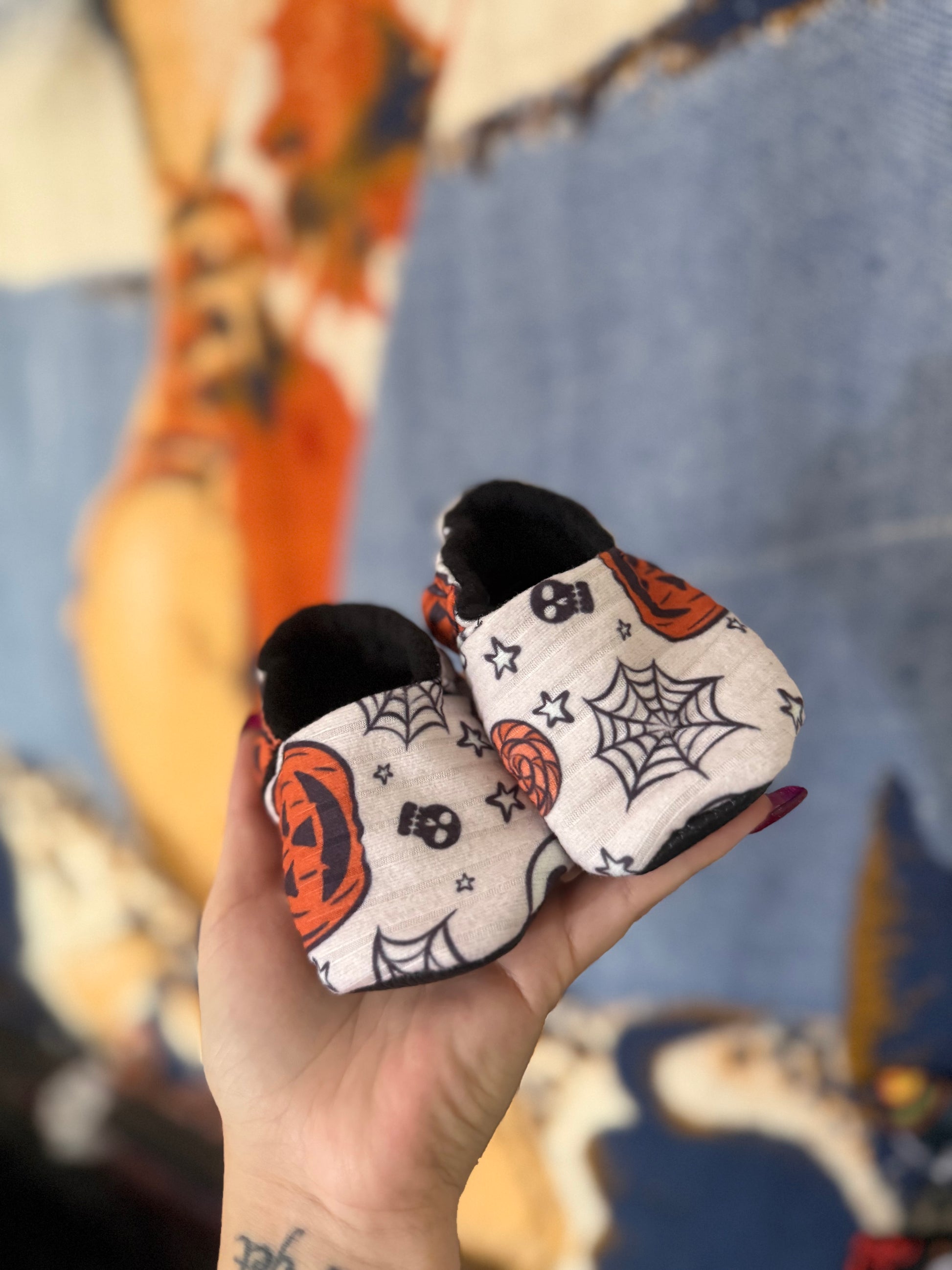 Traditional Halloween Baby Booties