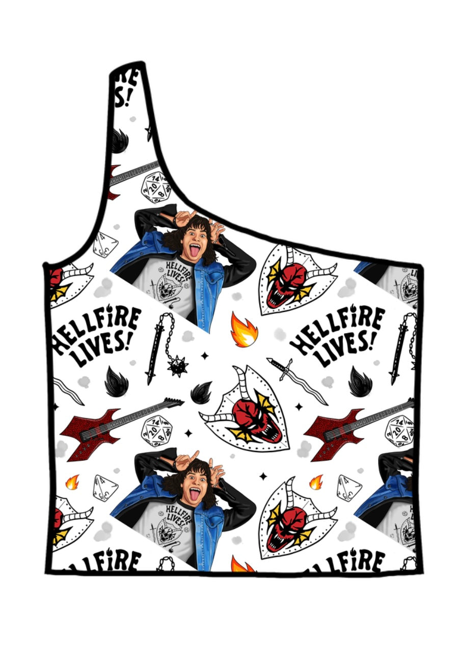 HFC White Adult One-Shoulder Cropped Top