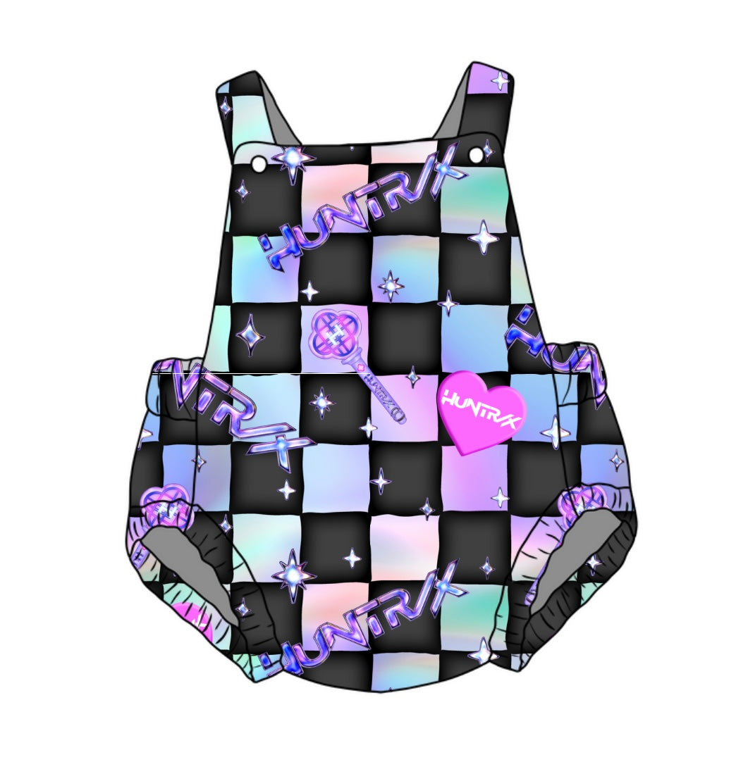 Popstar Checkered Unisex Baby Romper