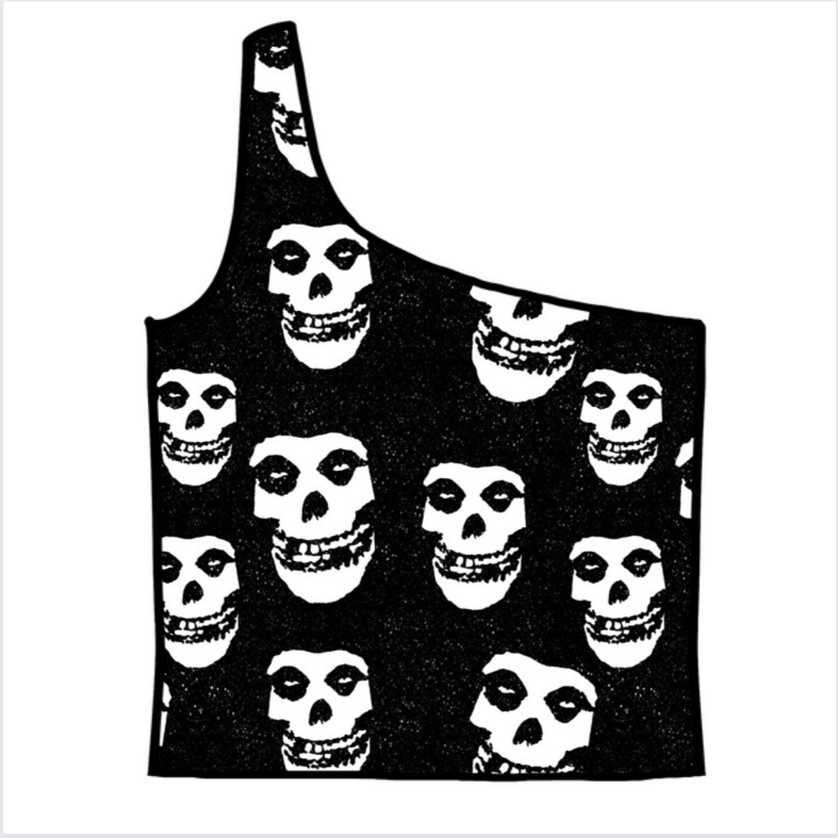 Crimson Ghost Adult One-Shoulder Cropped Top