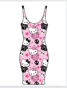 HK Pink Skelly Adult Bodycon