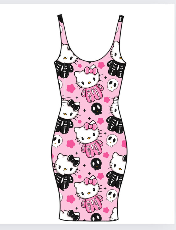 HK Pink Skelly Adult Bodycon