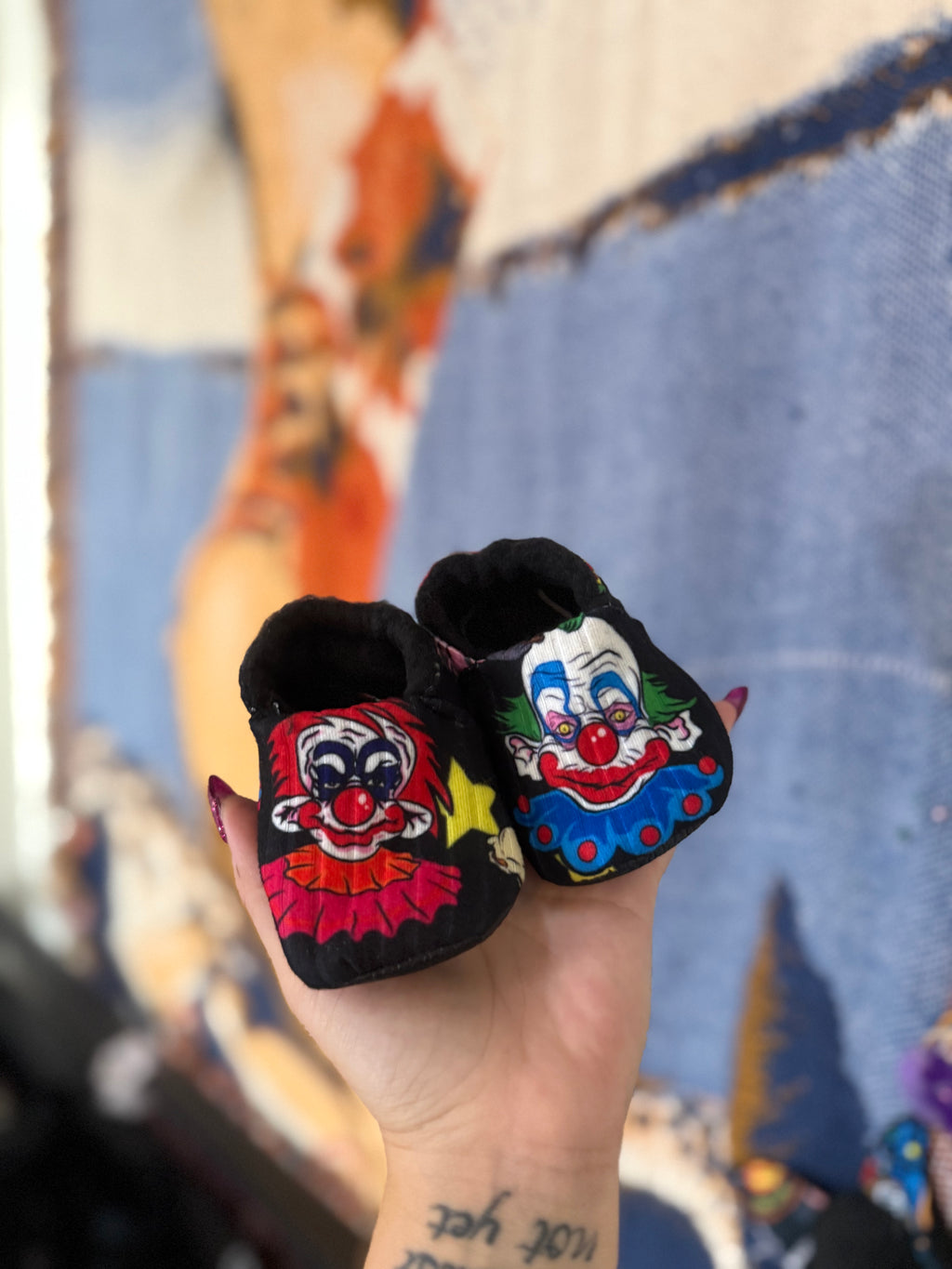 Klownz Black Baby Booties