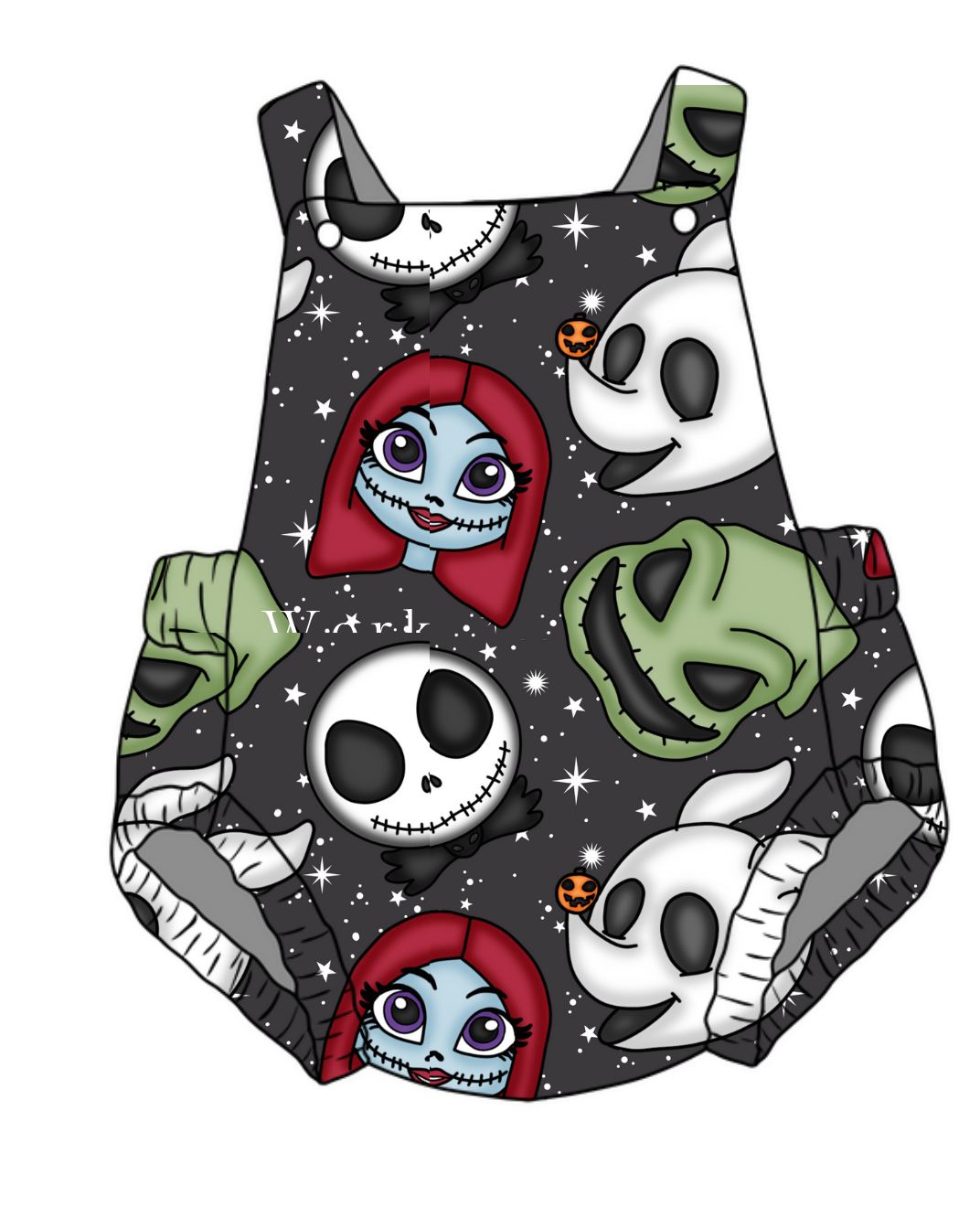 Sparkled Nightmare Unisex Baby Romper