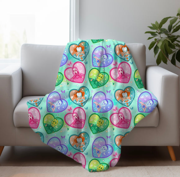 Mashup Horror Pastel Hearts Blanket
