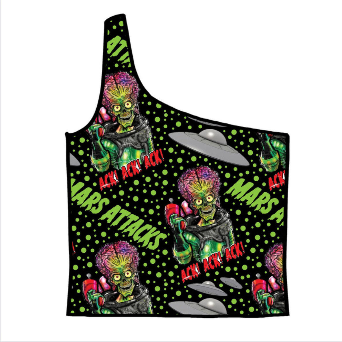 Ack! Ack! Adult One-Shoulder Cropped Top
