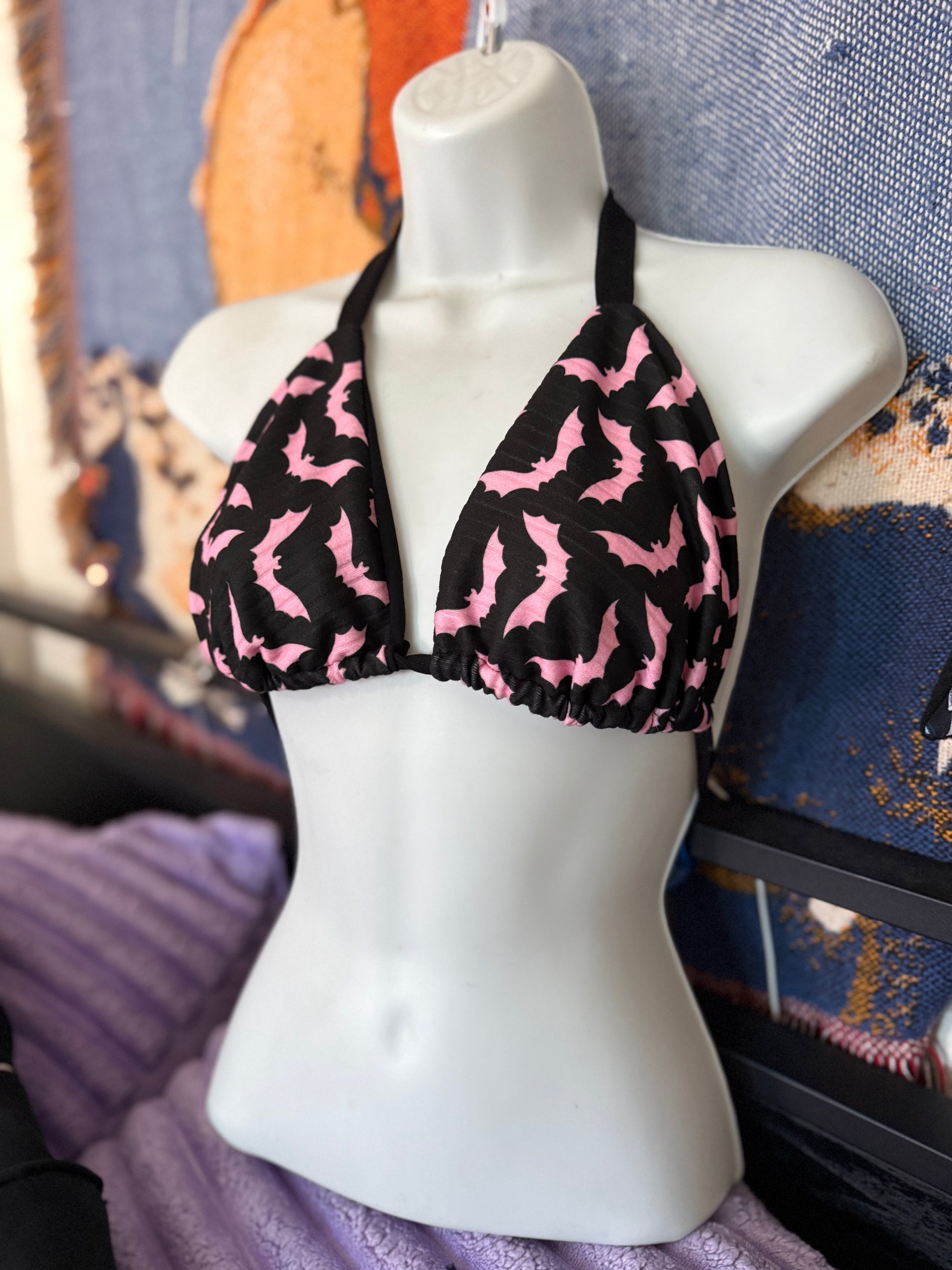 Pink Bats Bikini Top