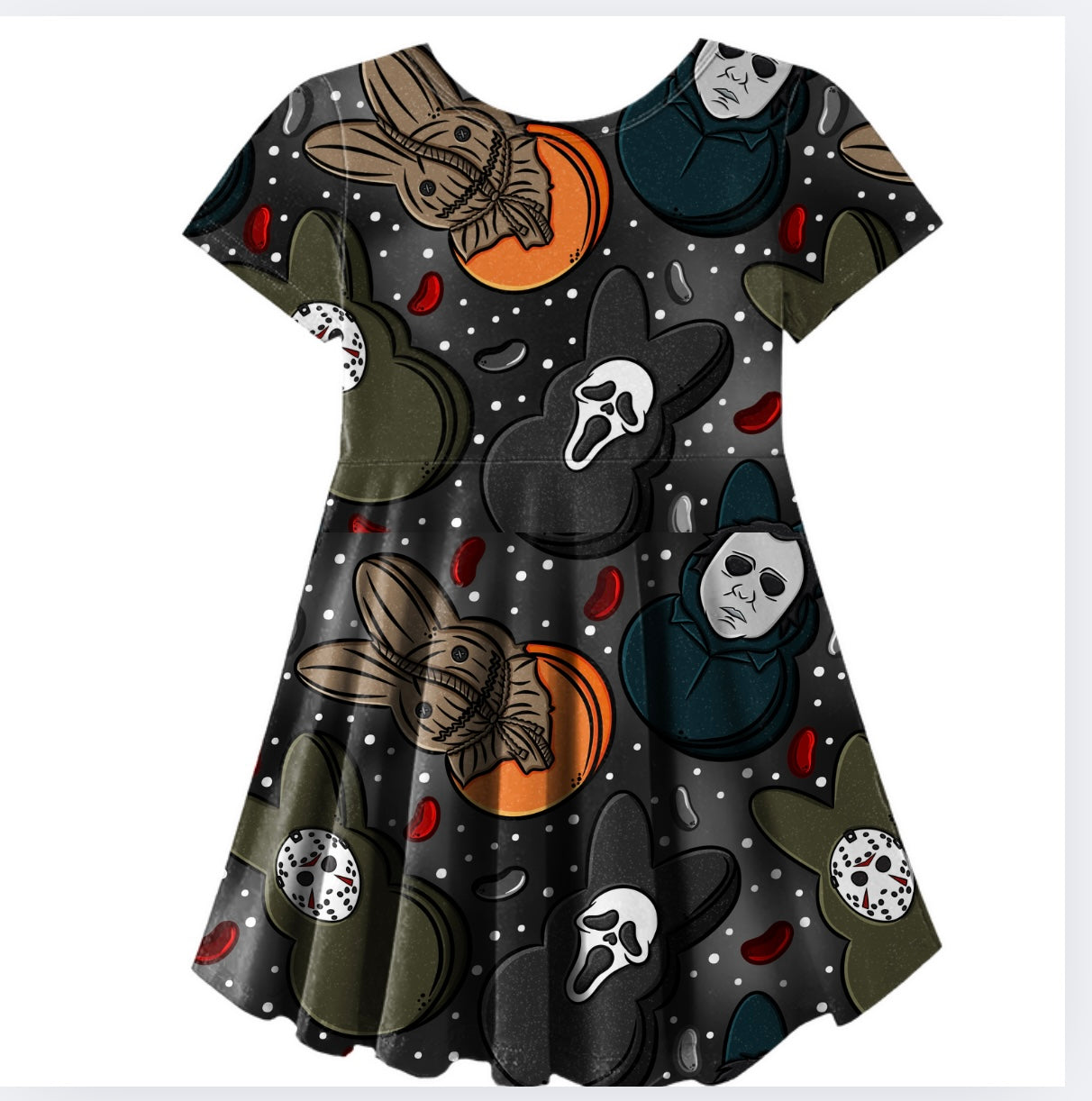 Black Easterween Skater Dress