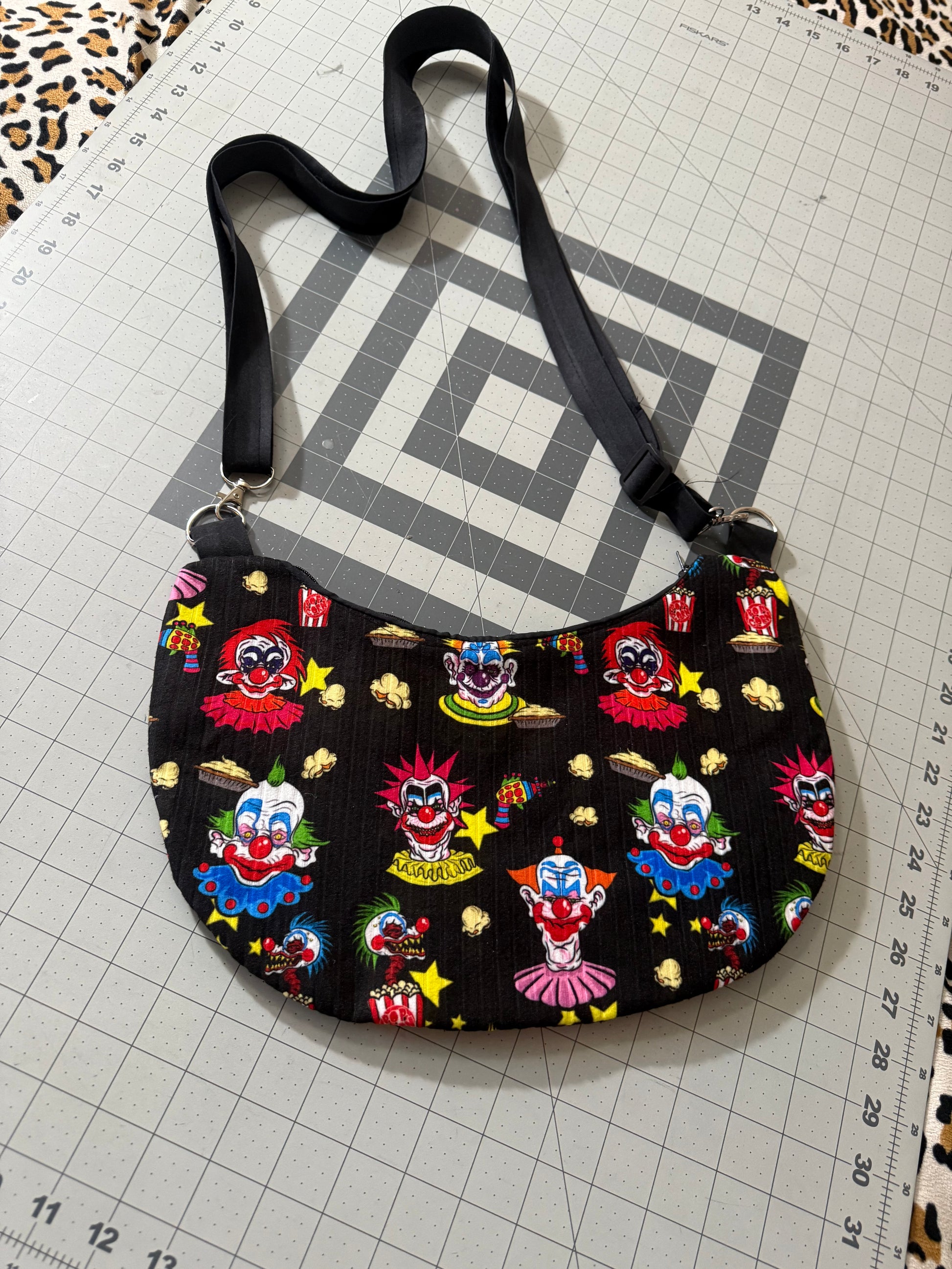 Klownz Black Crescent Crossbody Bag