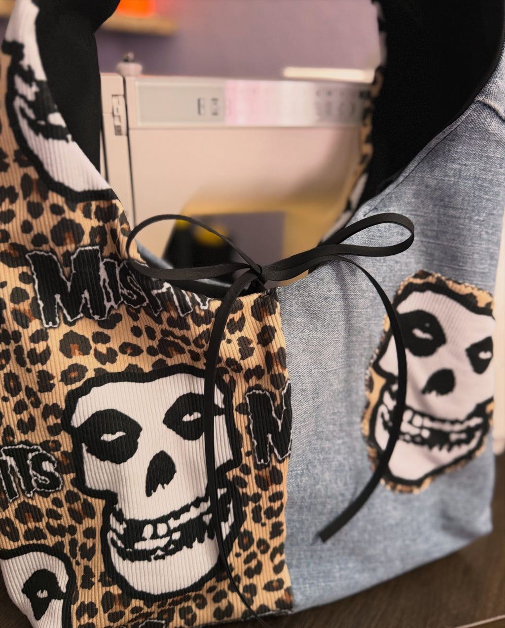 Pre-Order Mini Leopard Skulls Jean Bag Handbag