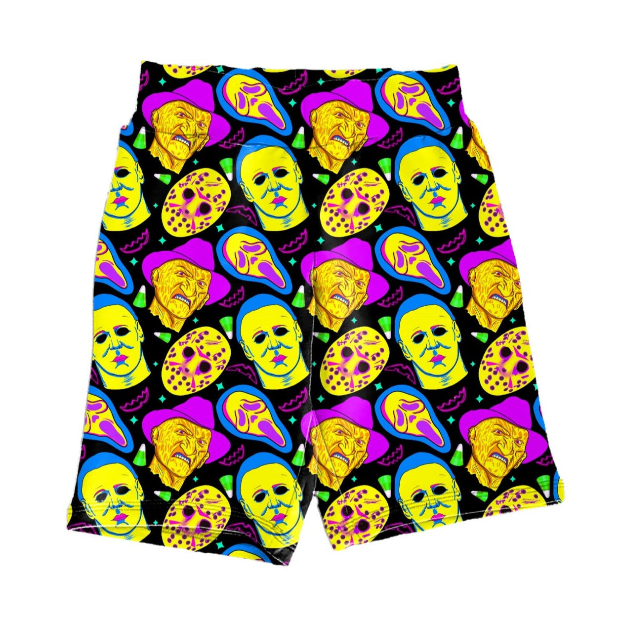 Neon Horror Biker Shorts