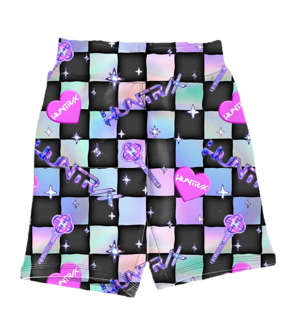 Popstar Checkered Biker Shorts