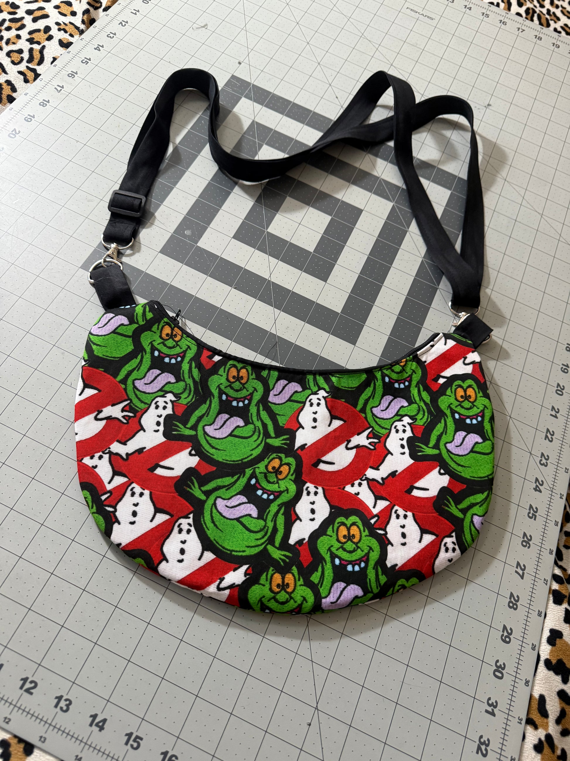 Ghost Guys Patch Crescent Crossbody Bag