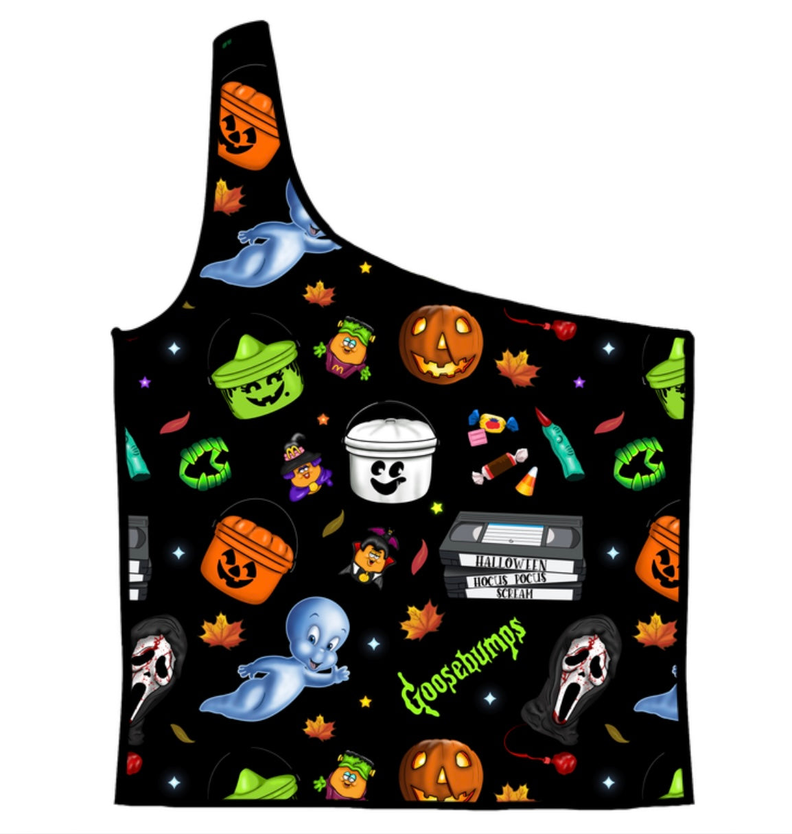 90’s Spooky Adult One-Shoulder Cropped Top