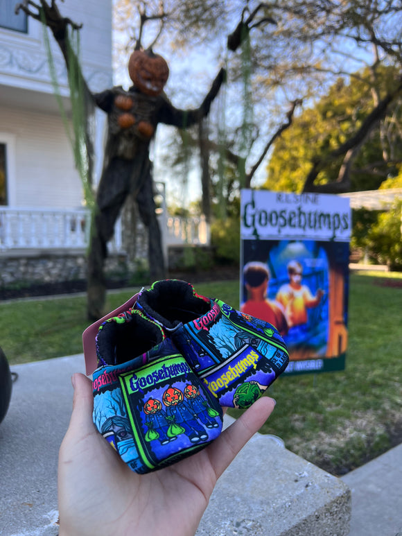 Neon Spooky Books Baby Booties