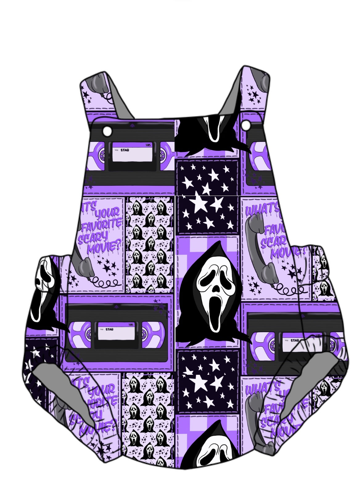 Patchwork Ghost Unisex Baby Romper