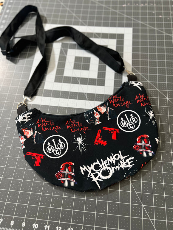 M C R Crescent Crossbody Bag