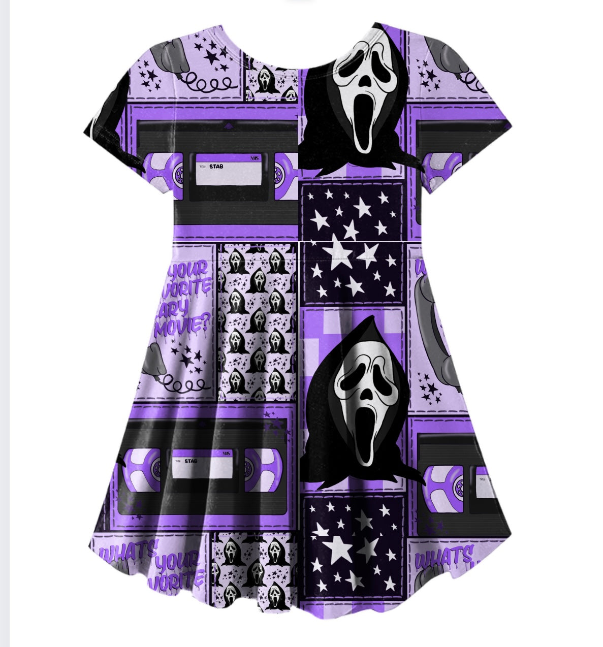 Patchwork Ghostface Skater Dress