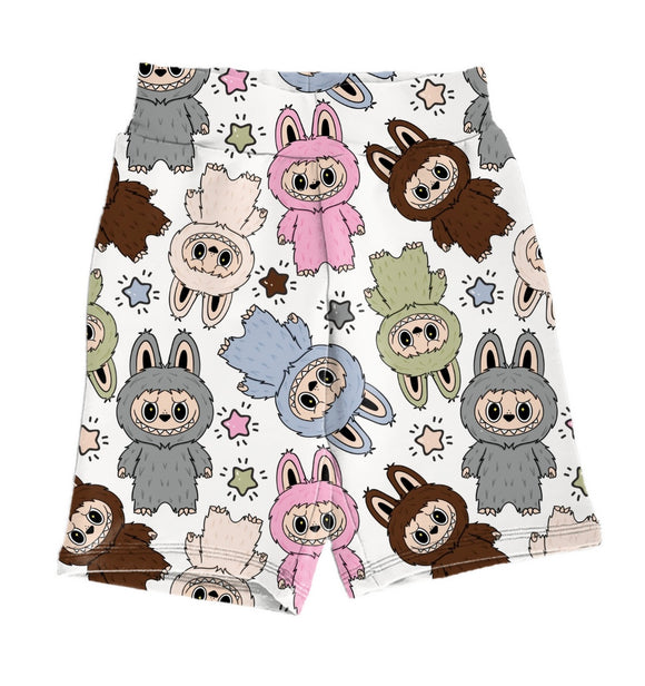 Fuzzy Buddy White Biker Shorts
